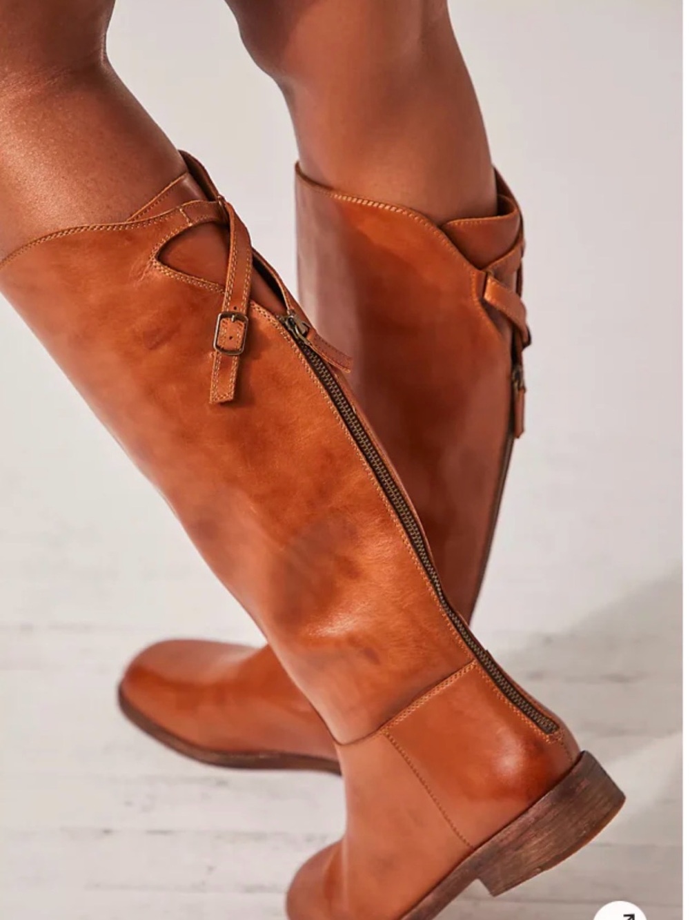 Free People Cognac Everly Equestrian Boot size 40